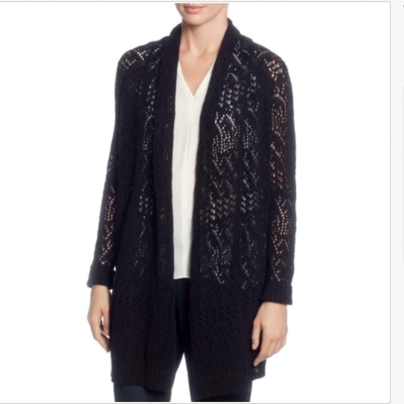 T Tahari Sweaters - T Tahari Black Open Knit Cardigan